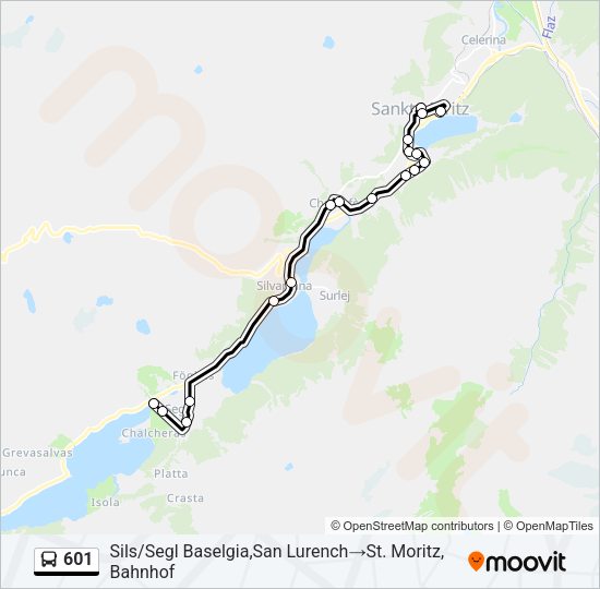 601 Bus Line Map