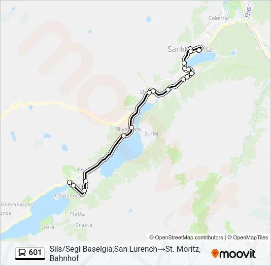 601 Bus Line Map
