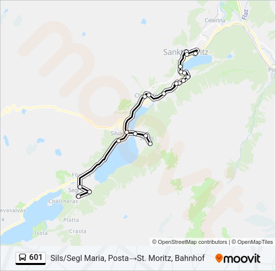 601 Bus Line Map