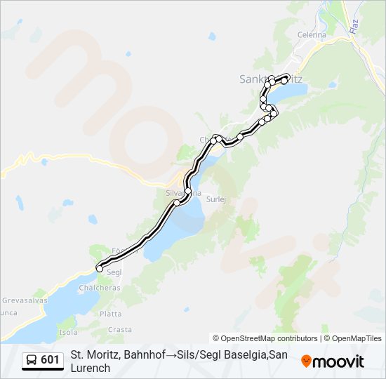 601 Bus Line Map