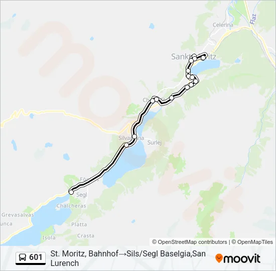 601 Bus Line Map
