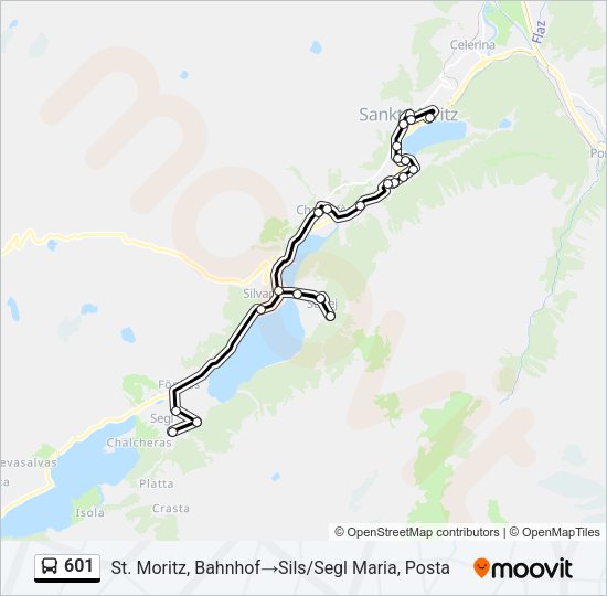 601 Bus Line Map