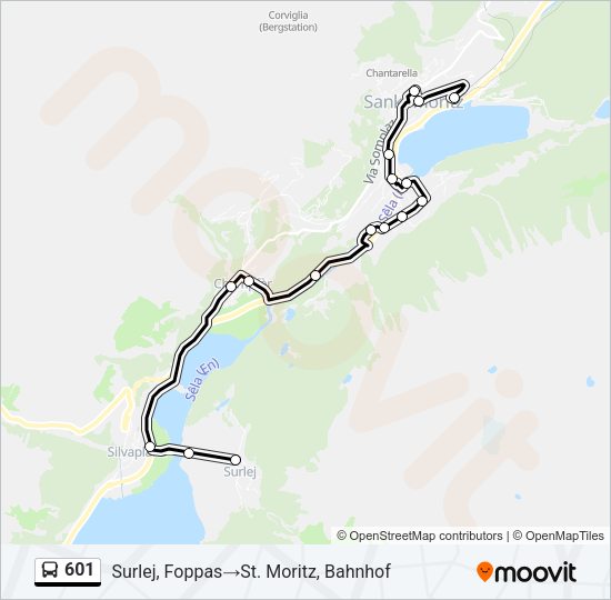 601 Bus Line Map