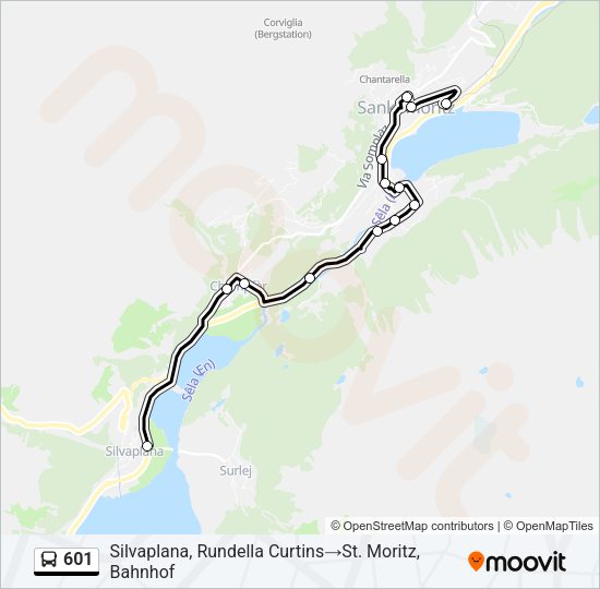 601 Bus Line Map