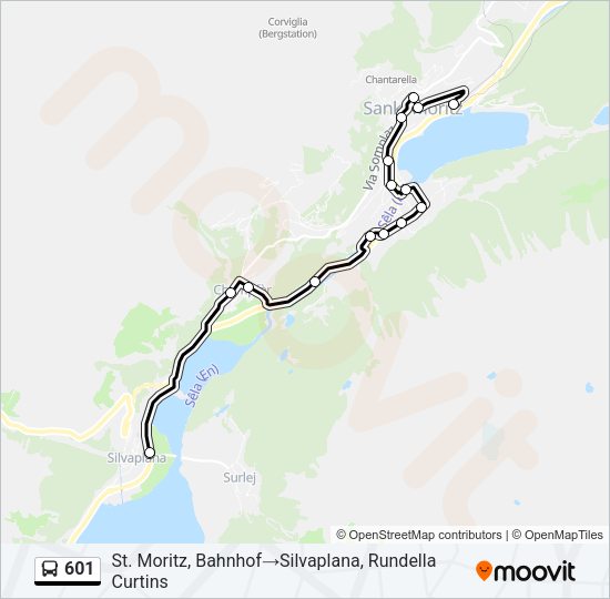 601 Bus Line Map