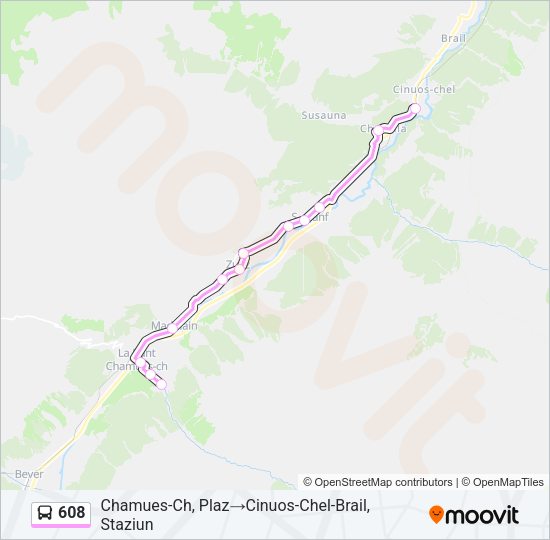 608 Bus Line Map