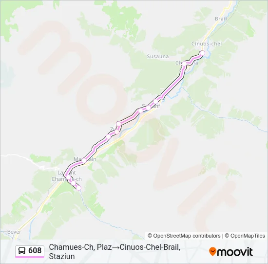608 Bus Line Map