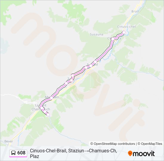 608 Bus Line Map