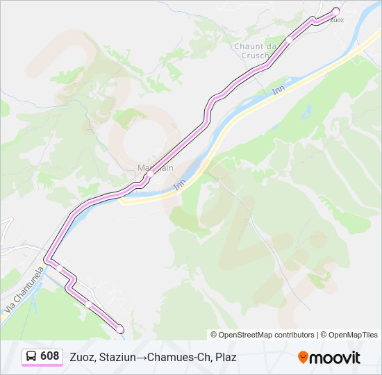 608 Bus Line Map