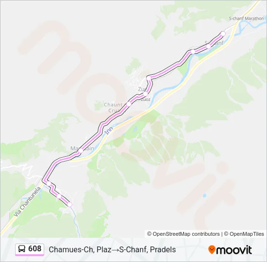 608 Bus Line Map