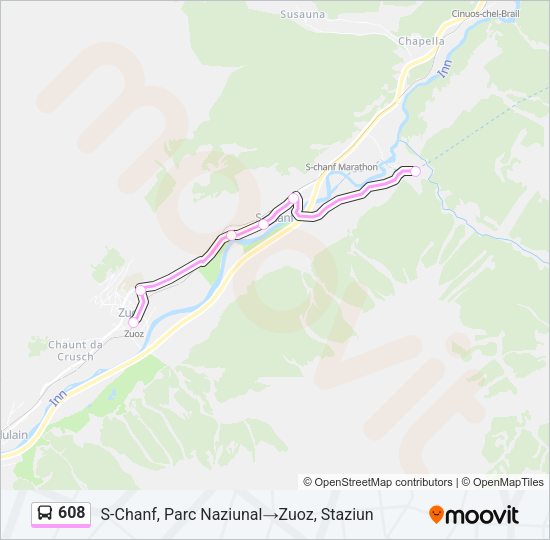 608 Bus Line Map