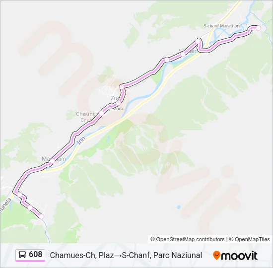 608 Bus Line Map