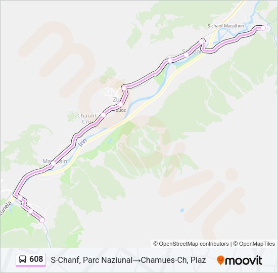 608 Bus Line Map