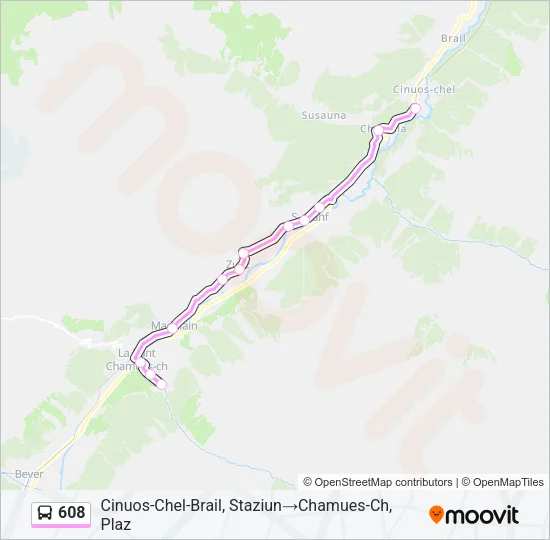 608 Bus Line Map