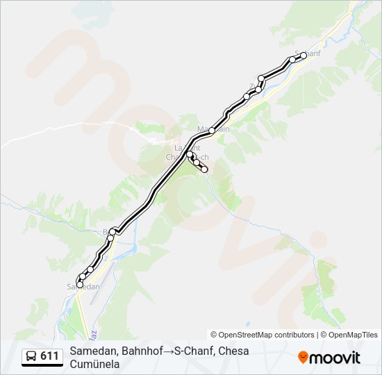 611 Bus Line Map