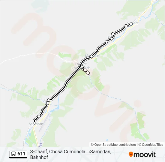 611 Bus Line Map