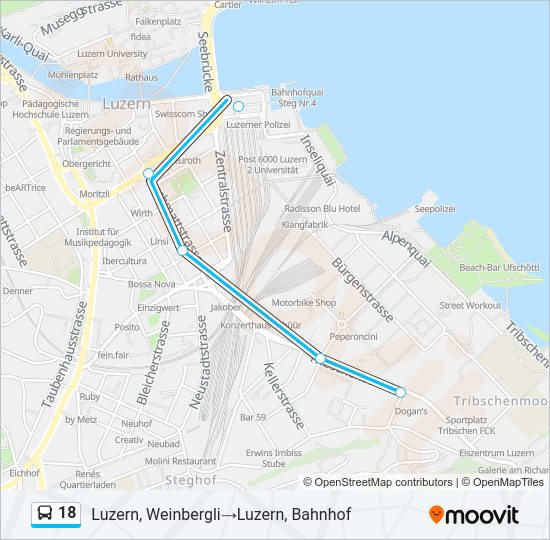 18 Bus Line Map