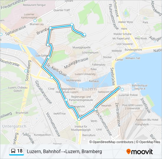 18 Bus Line Map