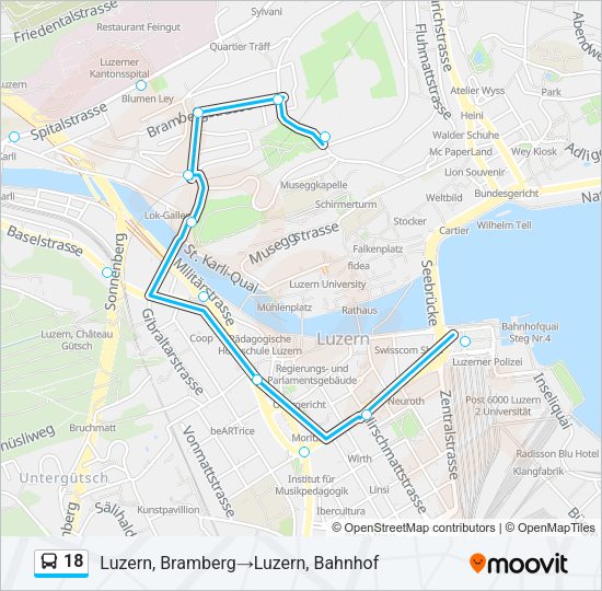 18 Bus Line Map