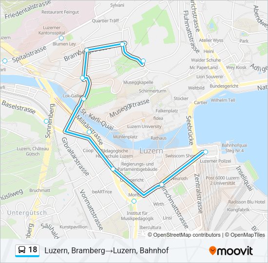 18 Bus Line Map