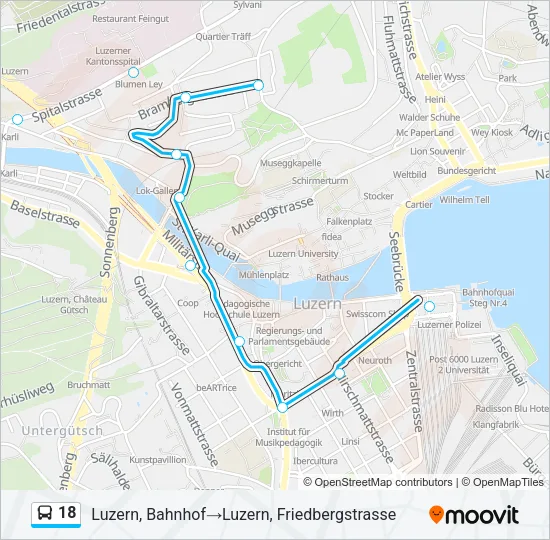18 Bus Line Map