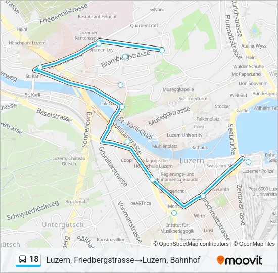 18 Bus Line Map
