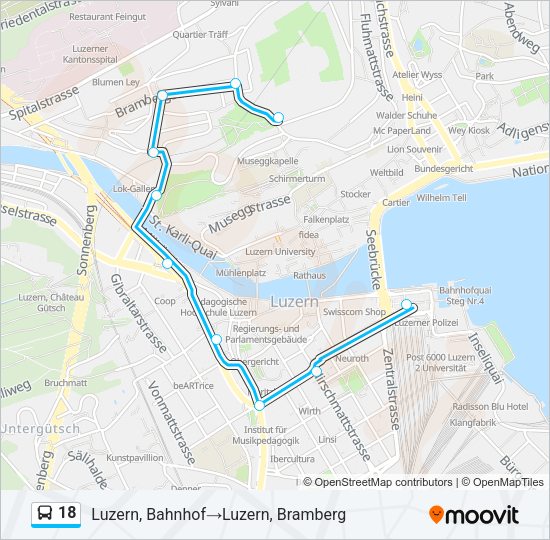 18 Bus Line Map