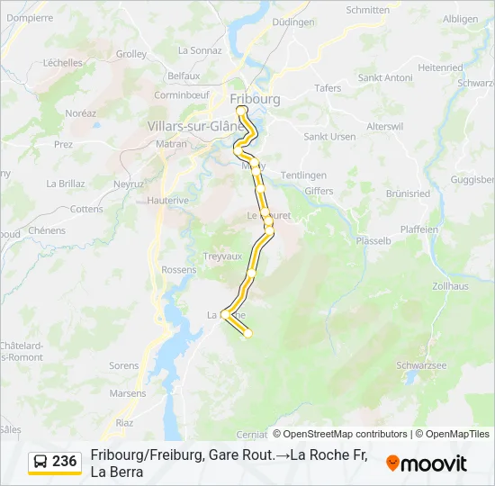 Plan de la ligne 236 de bus