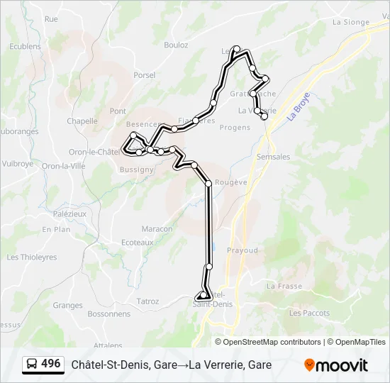 496 Bus Line Map