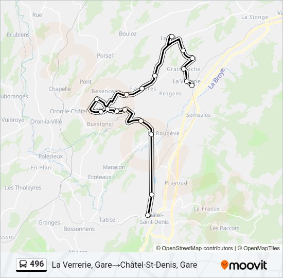 496 Bus Line Map