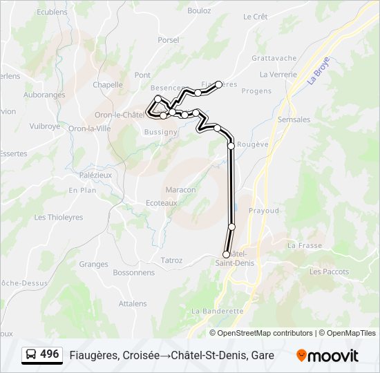 496 Bus Line Map