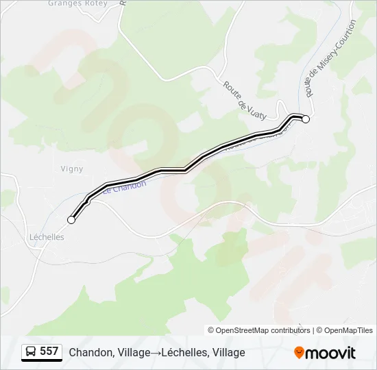 557 Bus Line Map