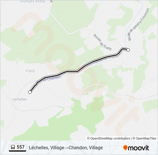 557 Bus Line Map