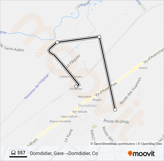 557 Bus Line Map