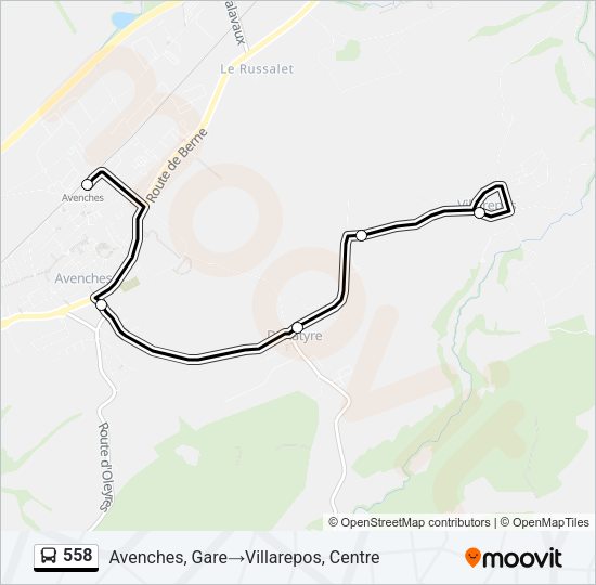 558 Bus Line Map