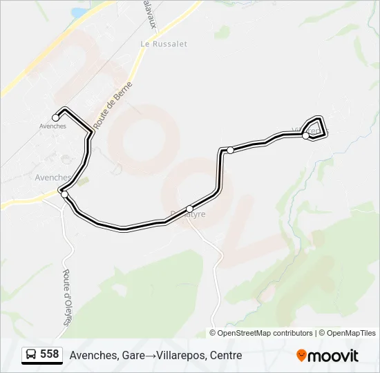 Buslinie 558 Karte