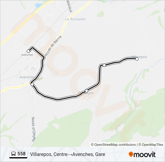 558 Bus Line Map