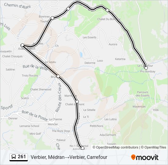 261 Bus Line Map