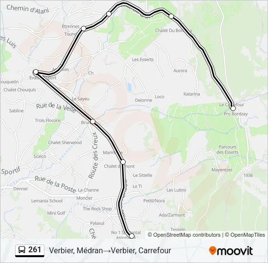 261 Bus Line Map