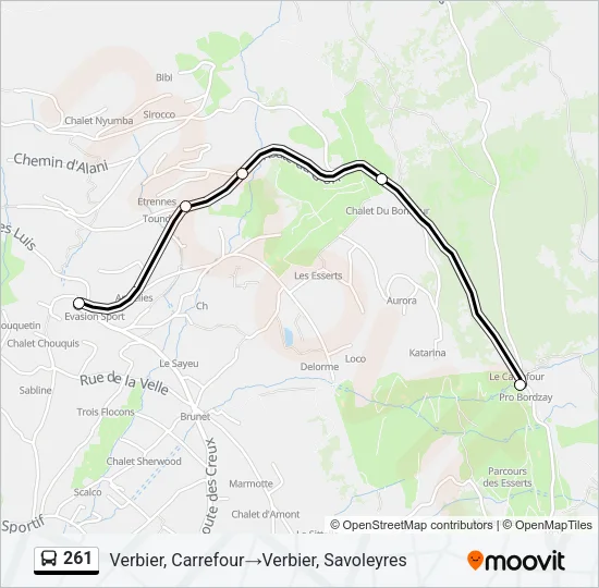 261 Bus Line Map