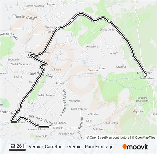 261 Bus Line Map