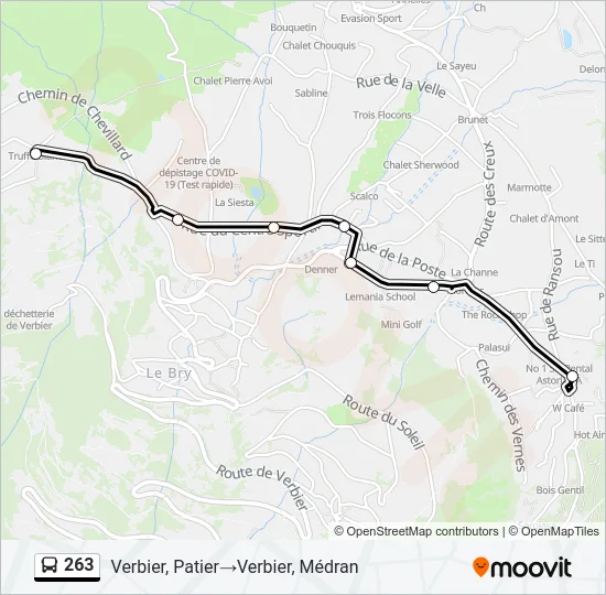 Plan de la ligne 263 de bus
