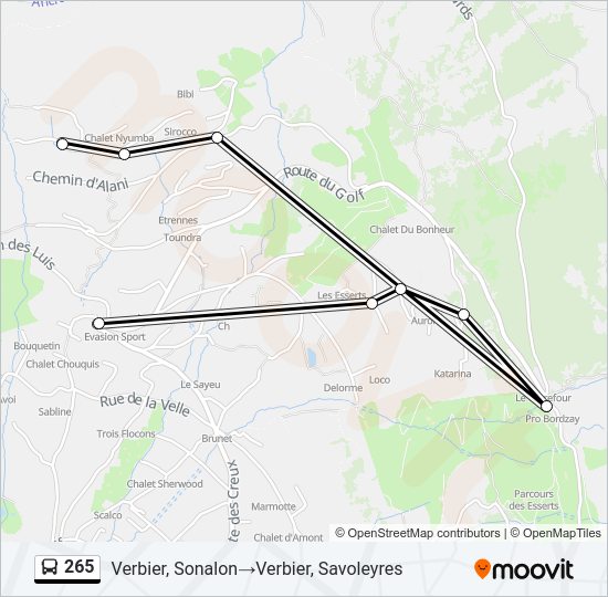 265 Bus Line Map