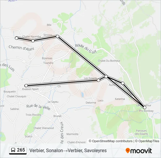 265 Bus Line Map