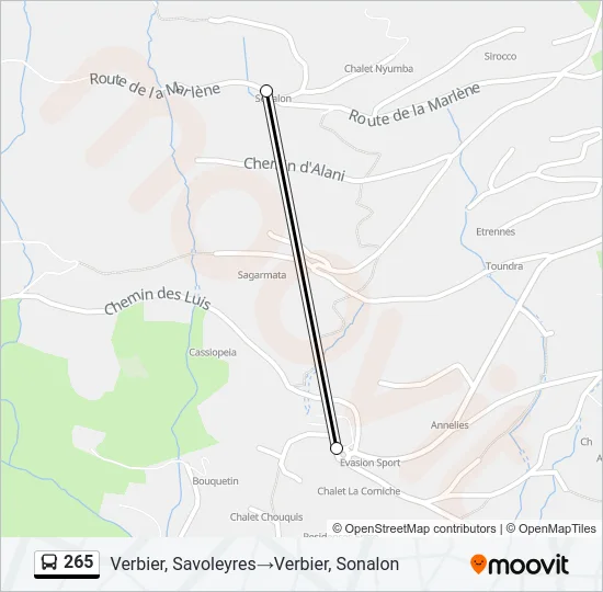 265 Bus Line Map