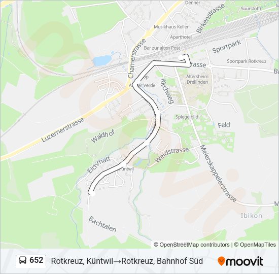 652 Bus Line Map