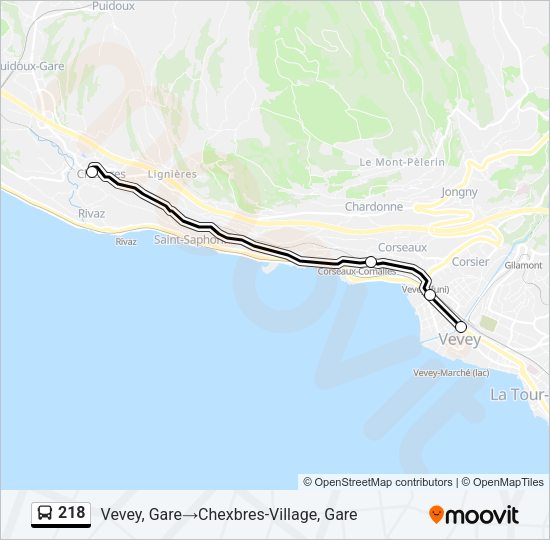 218 Bus Line Map