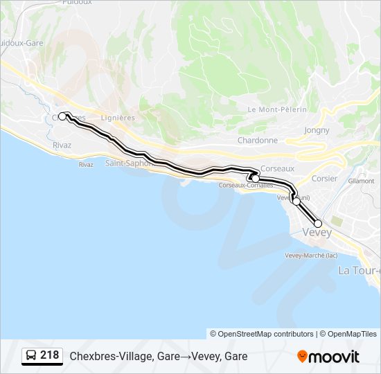 218 Bus Line Map