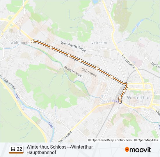 22 Bus Line Map