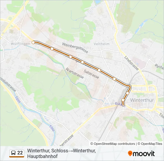 22 Bus Line Map